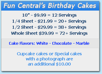 Fun Central Birthday Cakes